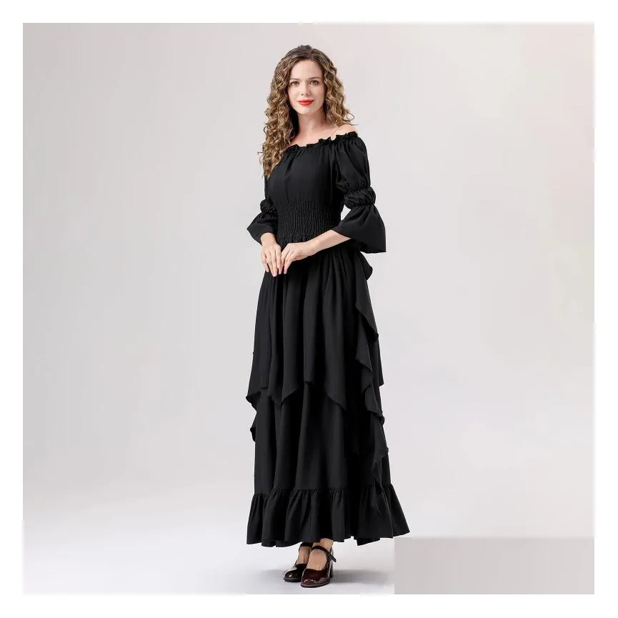 Medieval Style Ankle-Length Polyester Dress with Hooded Collar and Flutter  Sleeves for Women from Dhgate Basic & Casual Dresses - price 23.11