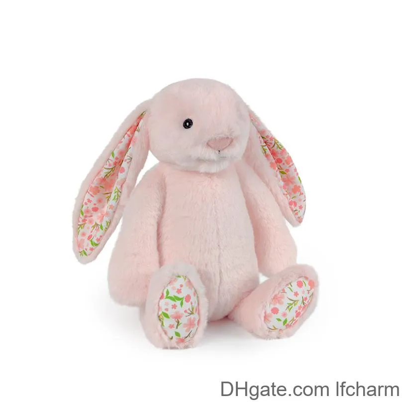 Stuffed & Plush Animals Jelly Bonnie Bunny Toy With Floral Drooping Ears Cute Flower Eared Soothing For Childrens Birthday Gift Drop D Otnci