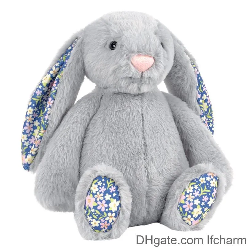 Stuffed & Plush Animals Jelly Bonnie Bunny Toy With Floral Drooping Ears Cute Flower Eared Soothing For Childrens Birthday Gift Drop D Otnci