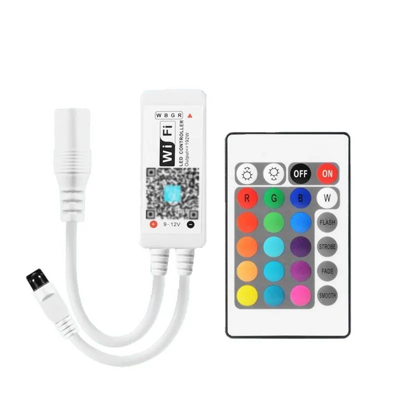 Mini RGBW LED Controller DC12V With 24 Key Remote For LED Strip Lights ...