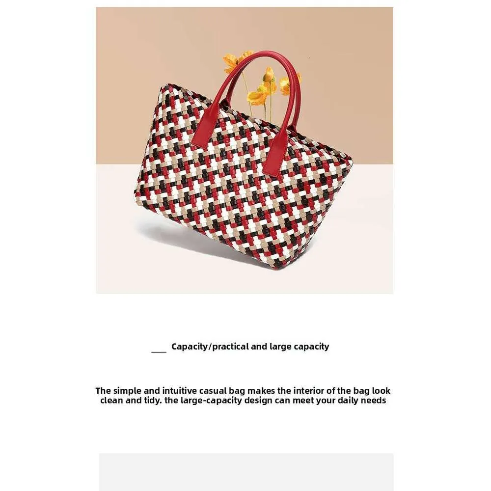 Nuova borsa da donna intrecciata, colorata, con texture, grande capacità, casual, versatile_voghion.com