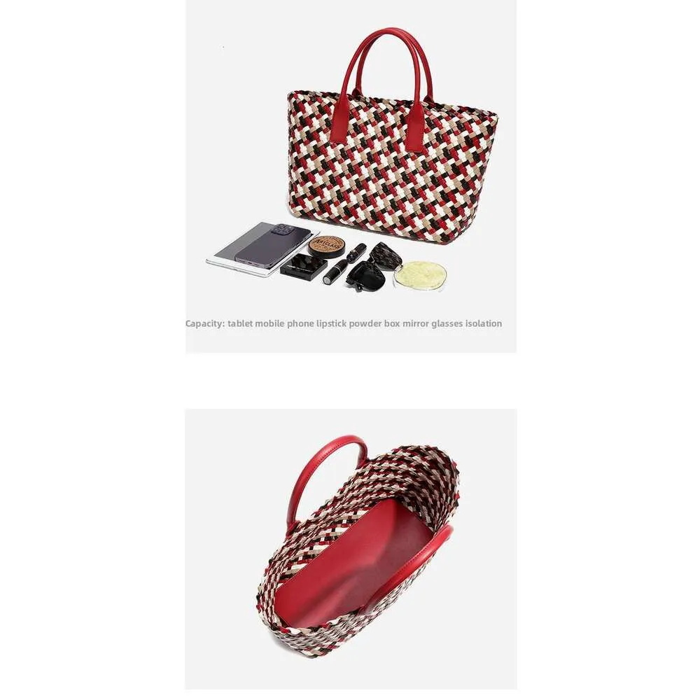 Nuova borsa da donna intrecciata, colorata, con texture, grande capacità, casual, versatile_voghion.com