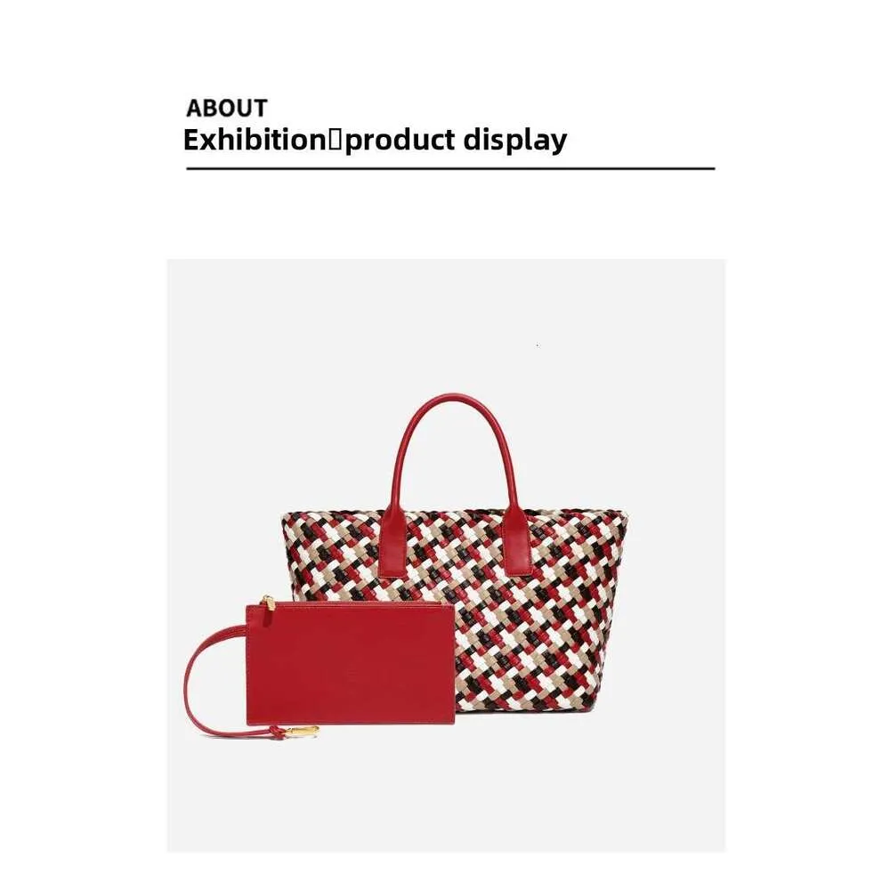 Nuova borsa da donna intrecciata, colorata, con texture, grande capacità, casual, versatile_voghion.com