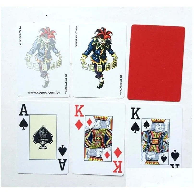Christmas Toy Red/Black Texas Holdem Plastic Playing Card Game Poker Cards Waterproof And Dull Polish Star Drop Delivery Toys Gifts N Dhazo
