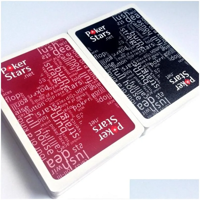 Christmas Toy Red/Black Texas Holdem Plastic Playing Card Game Poker Cards Waterproof And Dull Polish Star Drop Delivery Toys Gifts N Dhazo