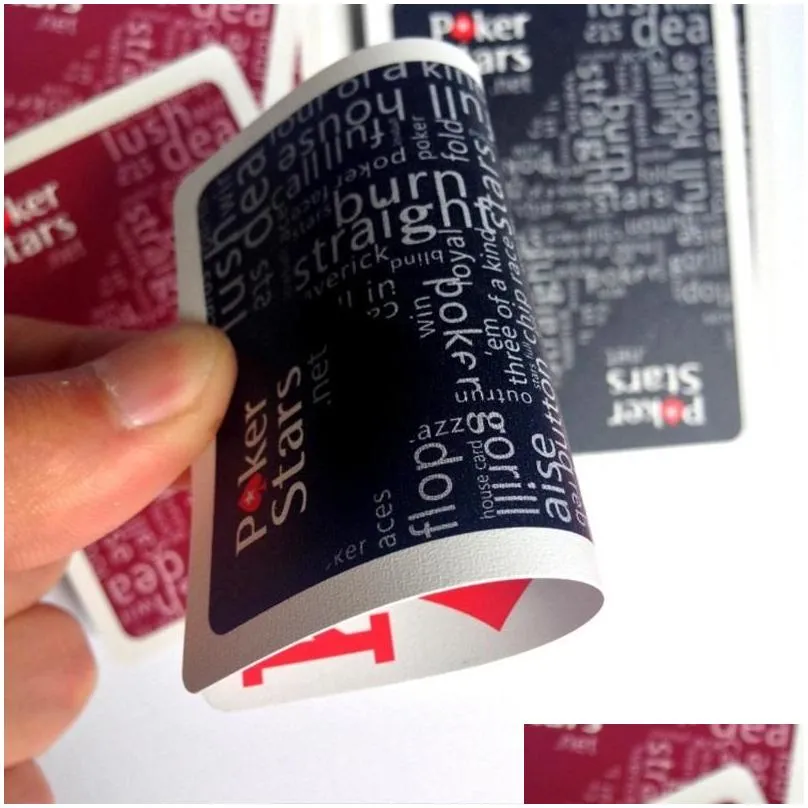 Christmas Toy Red/Black Texas Holdem Plastic Playing Card Game Poker Cards Waterproof And Dull Polish Star Drop Delivery Toys Gifts N Dhazo