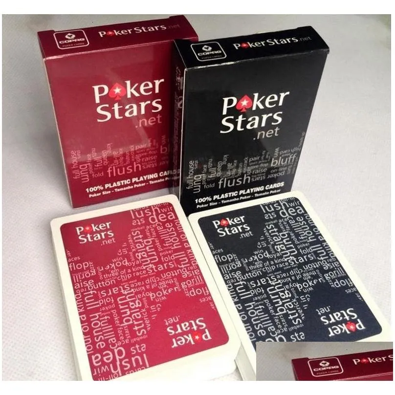 Christmas Toy Red/Black Texas Holdem Plastic Playing Card Game Poker Cards Waterproof And Dull Polish Star Drop Delivery Toys Gifts N Dhazo