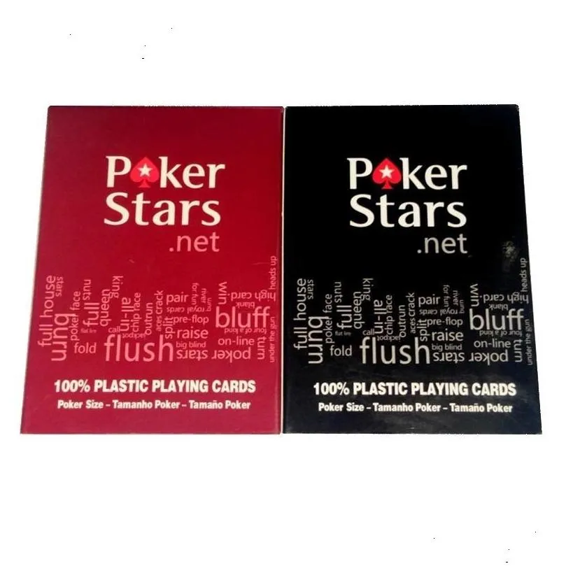 Christmas Toy Red/Black Texas Holdem Plastic Playing Card Game Poker Cards Waterproof And Dull Polish Star Drop Delivery Toys Gifts N Dhazo