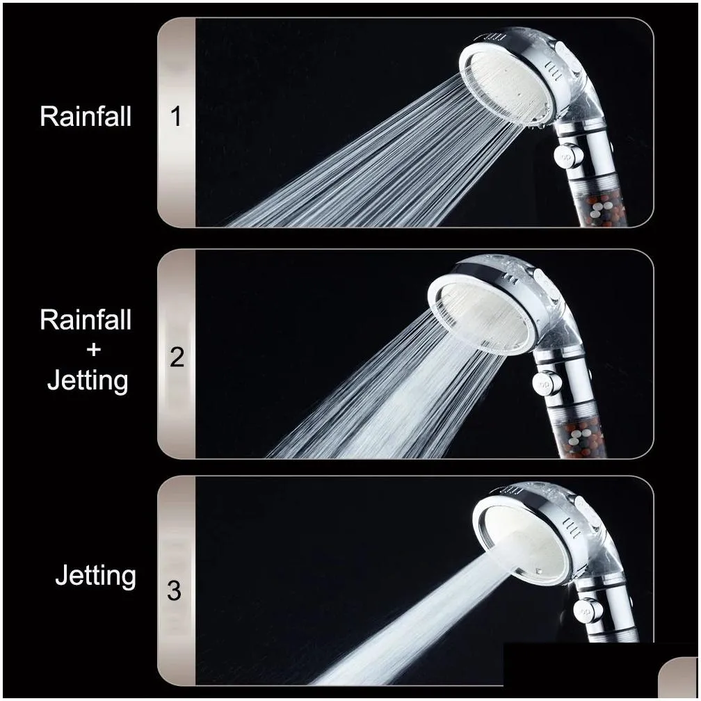 Bathroom Shower Head High Pressure Water Saving With On/Off Switch Stop ...
