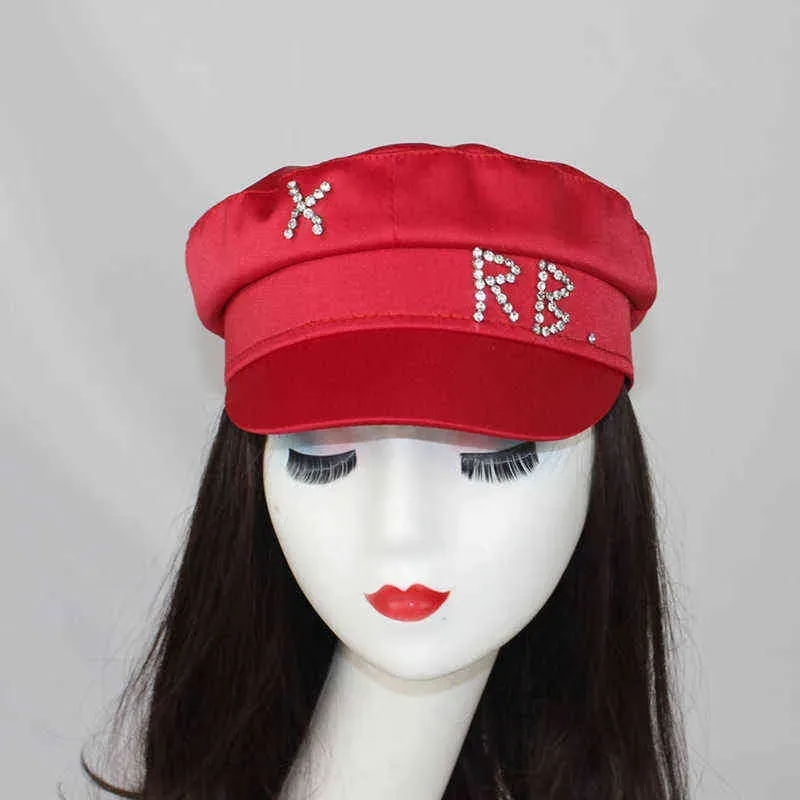 Simple RB Hat Women Men Street Fashion Style sboy Hats Black Berets Flat Top Caps Drop Ship Cap 2201077227959