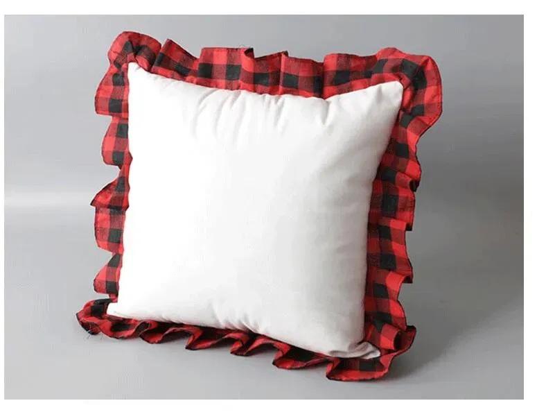 Sublimation Blank Pillow Case Red Lattice DIY Heat Transfer Printing Cushion Cover Throw Sofa Pillowcover Home Decor C0427