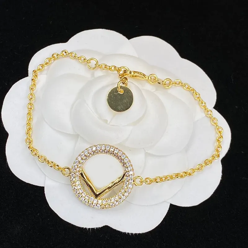 Womens Bracelet With Box Luxurys Designers Crystal Bracelets For Women Letter F Bangle For Wedding Gift Designer Jewerly