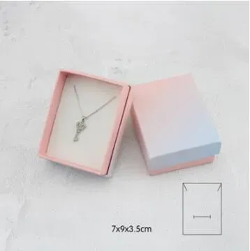 New ins Fashion Pink Blue Gradient Jewelry Packing Box Ring Necklace Bracelet Receiving Gift Multi-purpose Packing Box WL665280r
