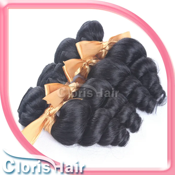 Discount Mix 2 Bundles Loose Curly Wave Brazilian Virgin Hair Weave Cheap Brazillian Loose Wavy Human Hair Extensions 1b Full Cuticle
