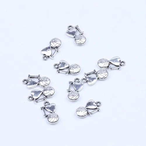 Новая мода серебряная медь ретро подвеска «Я люблю волейбол» производство ювелирных изделий «сделай сам» кулон подходит для ожерелья или браслетов, подвеска 500 шт. l196h
