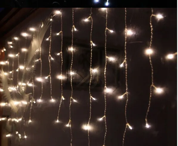  Holiday Christmas Garden Curtain Icicle String Led Lights Decoration 8 Flash Modes 110v-220V 4mx0.75m 144 LEDs Waterproof