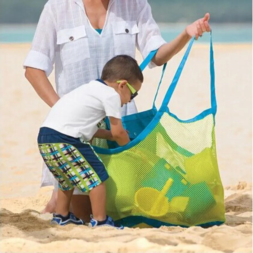 Whole- New Qualified Sand Away Mesh Beach Bag Box Portable Carrying Toys Beach Ball Large Size Box Levert Dropship dig6372620