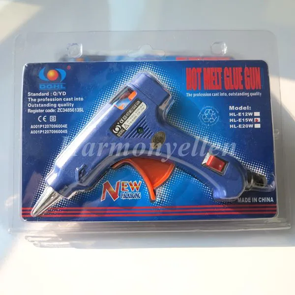 blue color 15W small glue gun professional for small glue stick keratin melting EU, USA plug hot glue gun