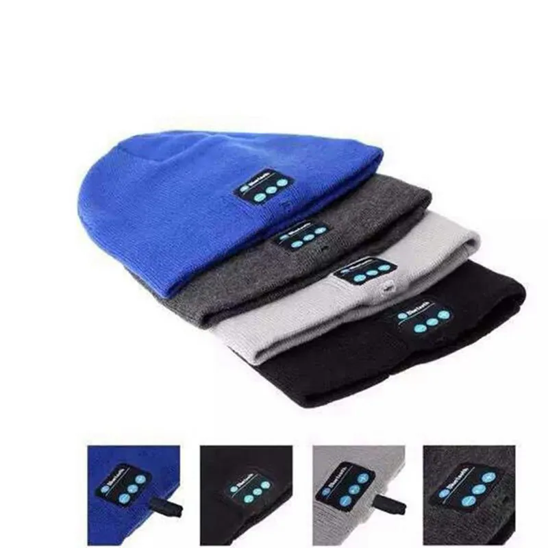 Fashion Women Men Beanie Hat Cap Wireless Bluetooth Earphone Headset Speaker Mic Winter Sport Stereo Music Hats TO317