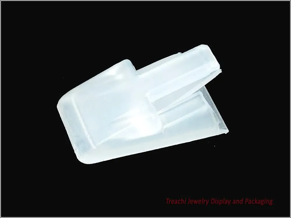 Blanco Blanco Clear Plastic Exhibe Joyery para pantalla de anillo Padlipación de clips Pequeño para la pantalla del anillo de los dedos Soporte de shippin219y