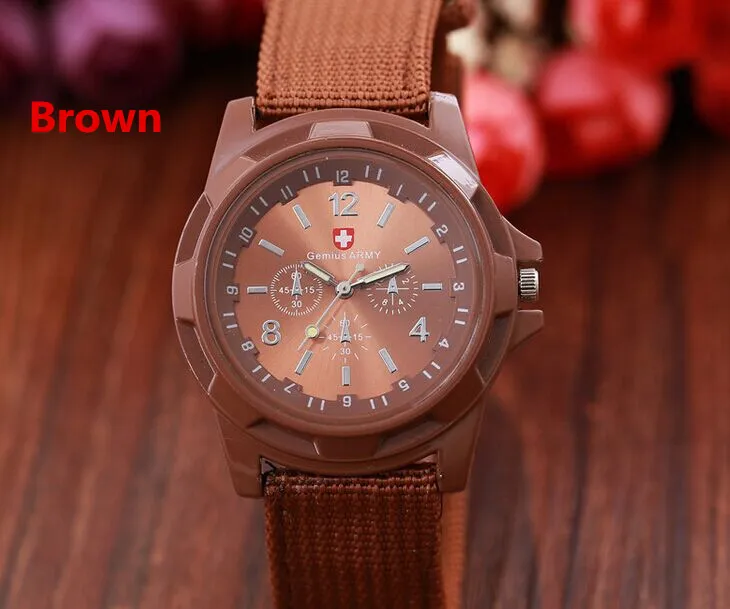 Luxury Gemius Army Military watch Analog Nylon band Watches TRENDY SPORT Outdoor Fabric Knight Wristwatch for MEN Gift