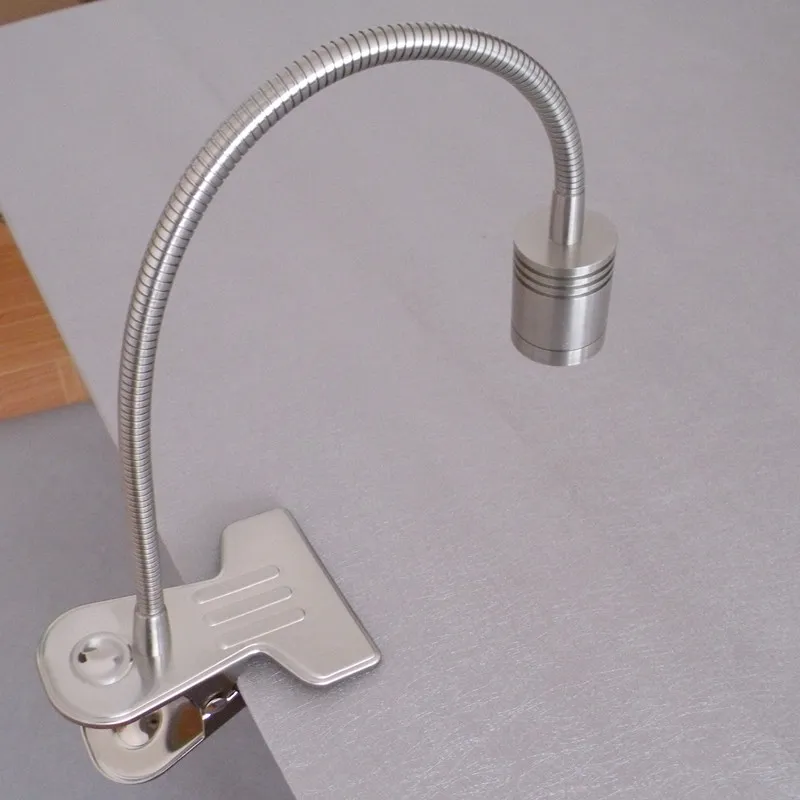 TOPOCH Metall Made Clip auf Tischlampen Schreibtischlampe Buchleuchte zum Lesen / Arbeiten 3W CREE LED 200LM AC100-240V US-Plug-In-Kabel