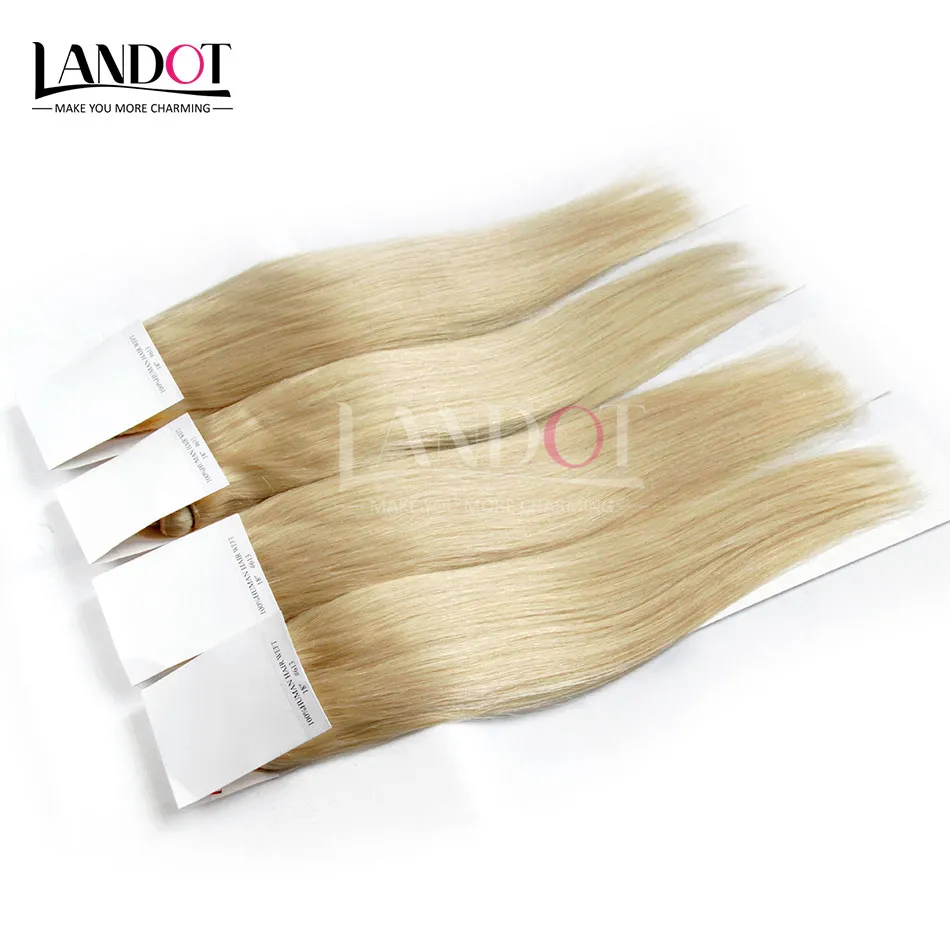 Bleach Blonde Indian Virgin Hair Straight Color #613 Grade 8A Human Hair Weave Bundles Remy Hair Extensions 3/12-30Inch Double Weft