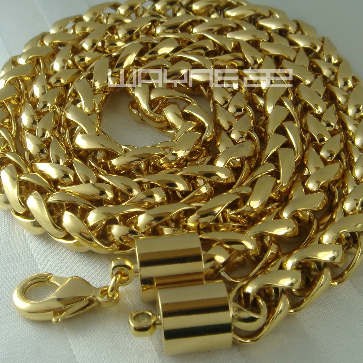 18K 18CT Gold Filled Men's Weaved 60cm Lenght Heavy Chain Necklace N49297G