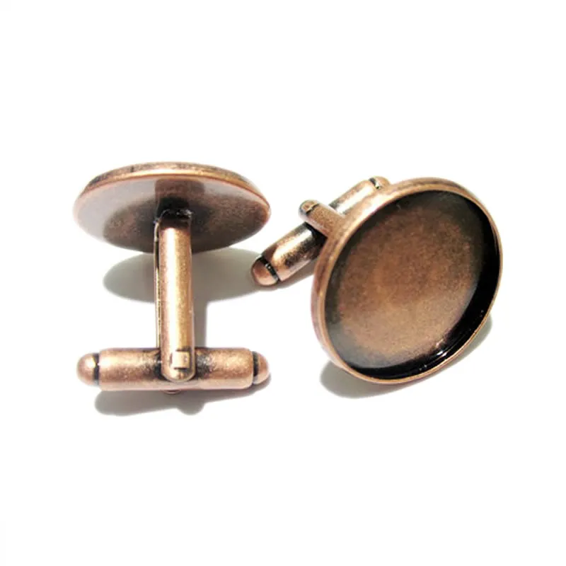 Beadsnice Manschettenknopfteile für die Schmuckherstellung Messing handgefertigter Manschettenknopf mit 16mm rundem Cabochon-Tablett ID8896