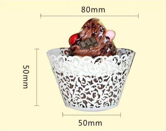 100 stks Laser Gesneden Holle Vlinder Cupcake Cake Cup Decoratie Benodigdheden Wrappers Liner Voor Bruiloft Birhtday240r