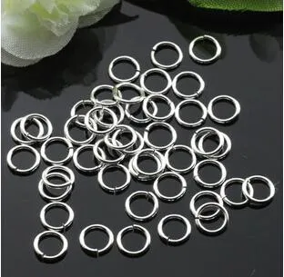 Fortes jóias de diy achando componentes de salto aberto material de metal material de latão prata grossa 5 anel de anel de anel de 6 mm anel de salto de anel 5311g