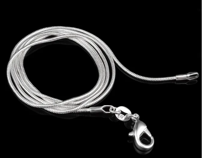 Whole - 925 sterling silver 1mm snake chain 16 18 20 22 24 can choose the234M