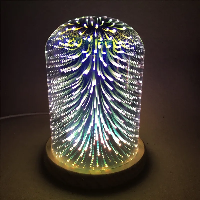 Lampe en verre 3D Magic Night Light Creative USB en ligne chambre de lit de lit de chevet LED Home atmosphère Cadeau lampe 297X