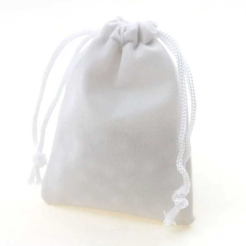 Witte fluwelen trekkoordzak geschenk wrapzakken gokkgende telefoontas sieraden zakjes trekstringbag7737310