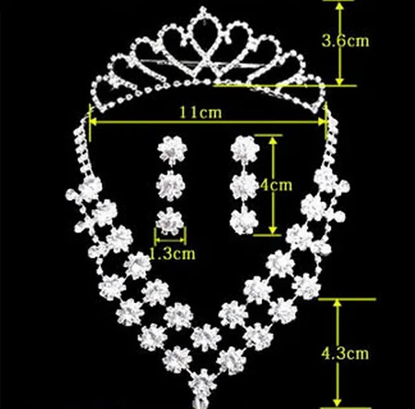 Accessoires de mariée en cristal à la mode, ensembles de bijoux de mariage en strass avec collier, boucle d'oreille, couronne pour mariée, mariage, Shippi327S