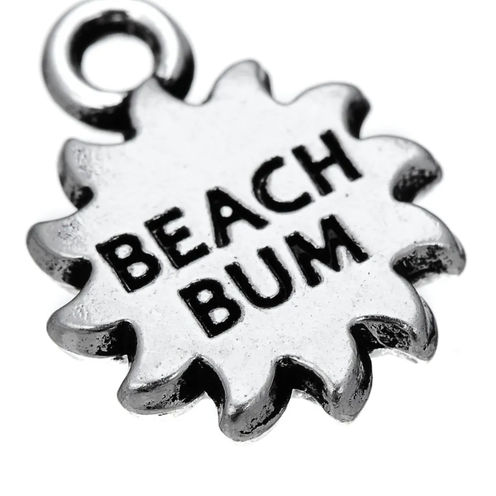 New Fashion Facile da fare 30 pezzi di sole con messaggio di fascino da spiaggia che si adatta a collane o bracciale242u