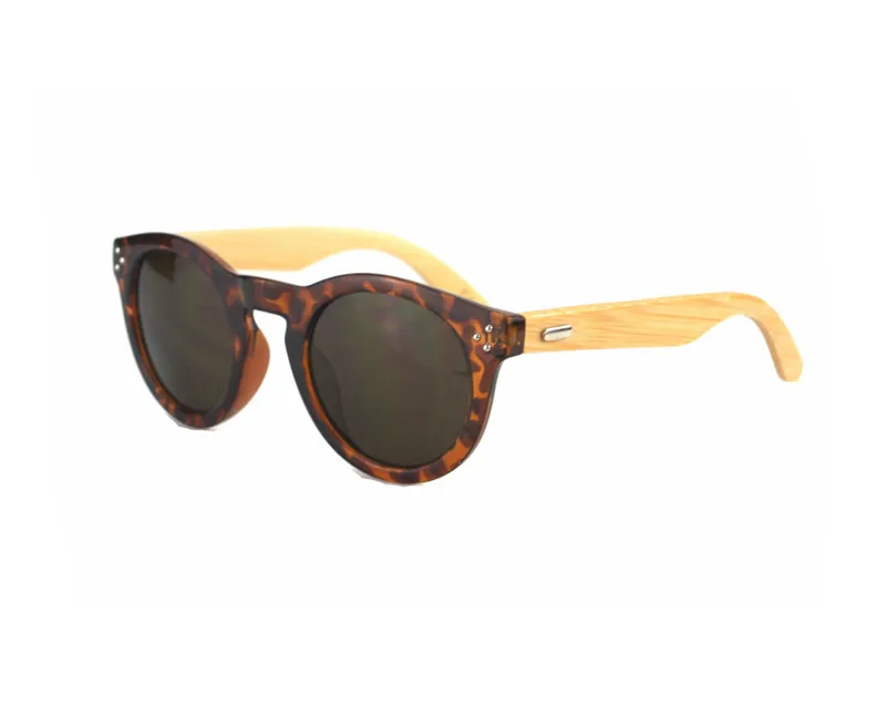 10 Pçs / Lote Nova Chegada Retro Rebite Rodada Óculos De Sol De Madeira Polarizada Óculos De Sol Clássicos Mulheres Homens Designer De Bambu Eyewear 14 2 5 2 14249c