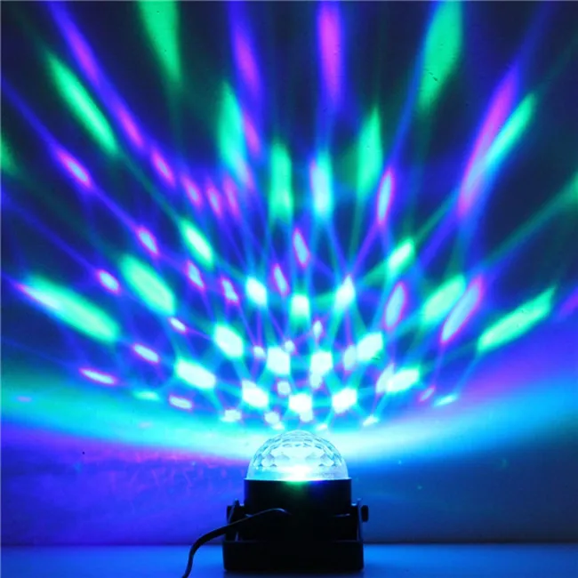 Mini RGB LED Projector DJ lighting Light dance Disco Sound Voice-activated Crystal Magic ball bar Party Christmas Stage Lights Show