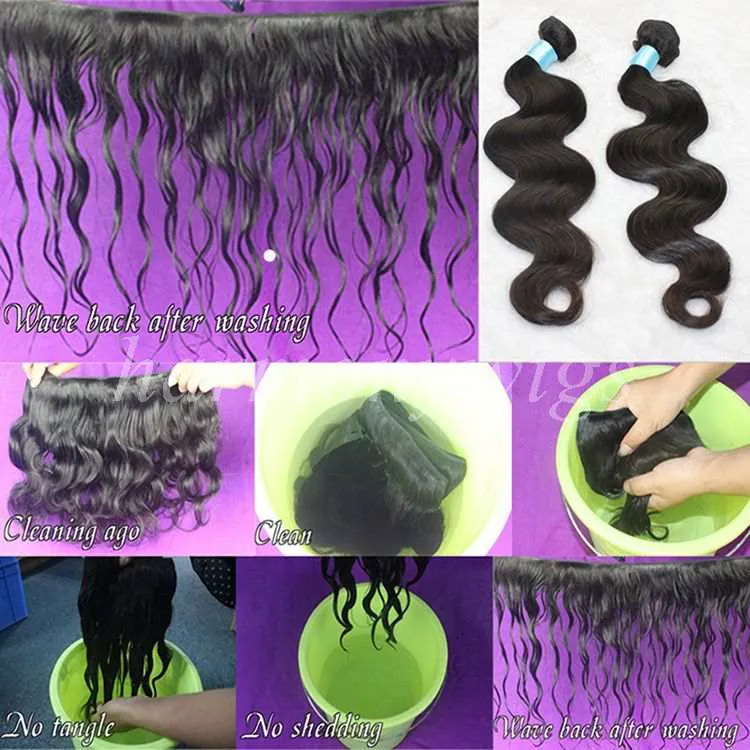  Brazilian Hair Weave bundles Body Wave Peruvian Malaysian Indian Cambodian Unprocessed Virgin Human Hair Weaves weft Extensions 