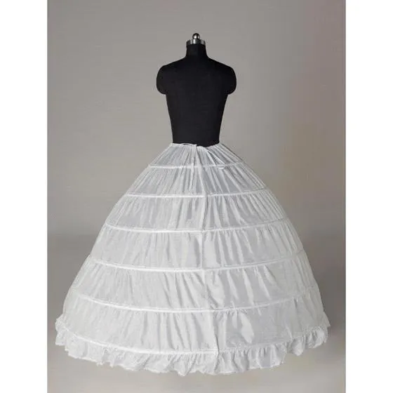 Robe de bal blanche noire 6 cerceaux jupon de mariage Slip Crinoline sous-jupe de mariée Slip 6 cerceau jupe Crinoline pour Quinceanera Dress232C