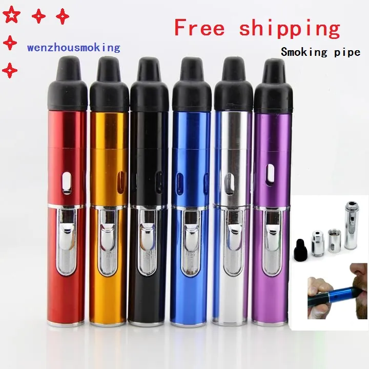Sneak A Vape Click N Vape Mini Herbal Vaporizer Smoking Pipe Touch Flame Lighter with Built-in Wind Proof Torch Light