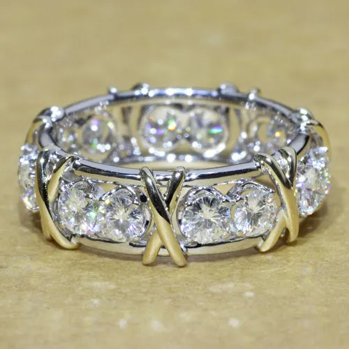 Victoria Wieck merksieraden 10kt witgoud gevuld Topaas gesimuleerde diamanten bruiloft prinses band zilveren ringen voor vrouwen maat 5 6169t