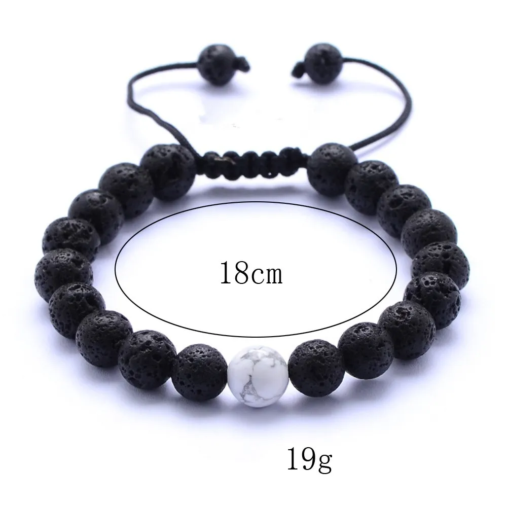 Natural Turquoise Black Lava Stone Weave Bracelets Aromatherapy Essential Oil Diffuser Bracelet For Women Men jewelry