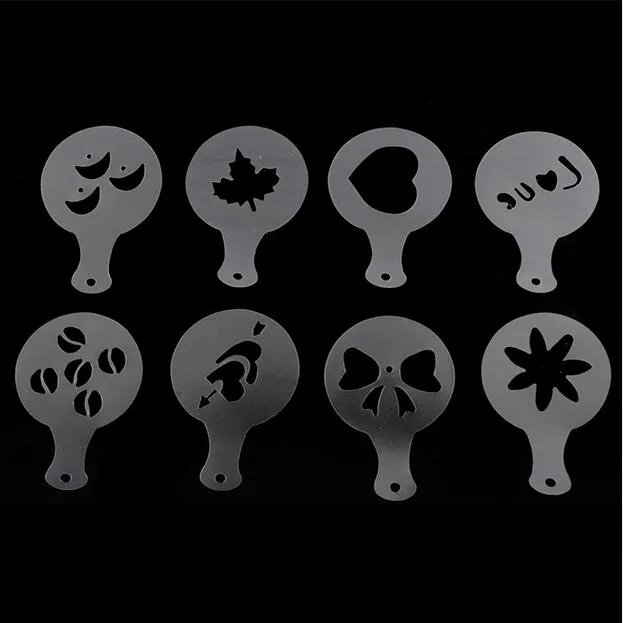 Set Mold Coffee Milk Cake Cupcake Stencil Template Coffee Cappuccino Template Gusto Strew Pad Duster Spray Tools G12062361