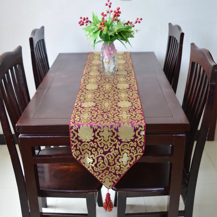  Extra Long 120 inch Luxury Dinner Party Table Runner Vintage Damask Printed High End Decoration Table cloths Multicolor