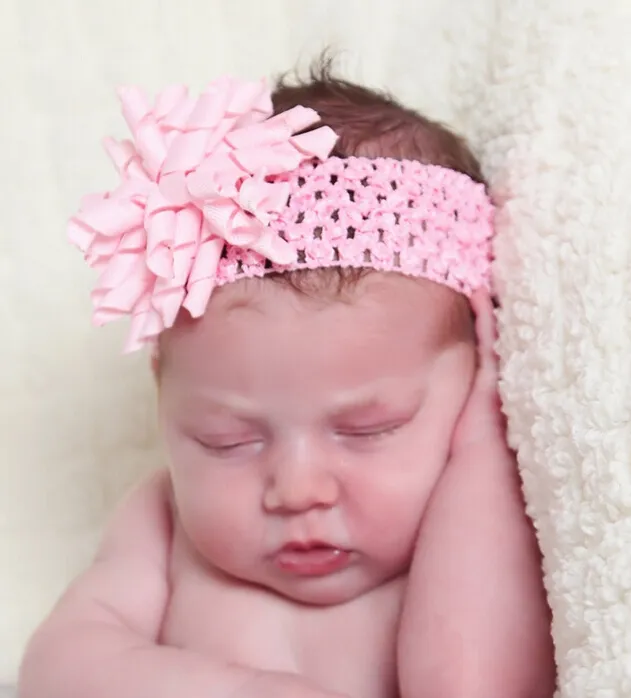 fleur cheveux bébé de Noël arcs 3,5 pouces Korker arc avec gaufre Crochet bandeau pince bande cheveux pour bébé nouveau-né bébé fleurs de PD011