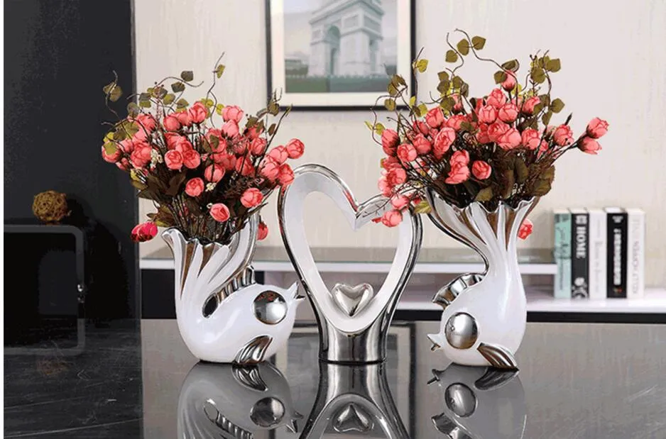Modern europen Style Ceramic Vase 8shapes Caramic Tabletop Vase for Home Hotel Office Club Bar Decor choice V08