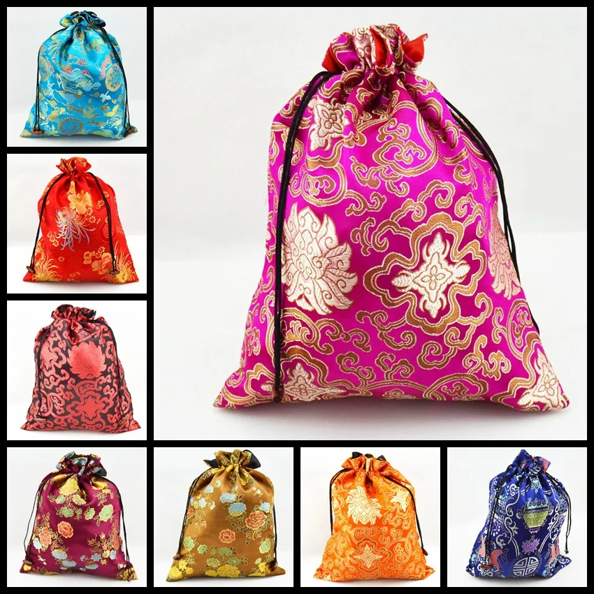 Femmes de luxe décoratifs Shoe Cover Drawstring Sacs avec soie doublée Imprimé réutilisable Pouch / Mix Couleur Livraison gratuite