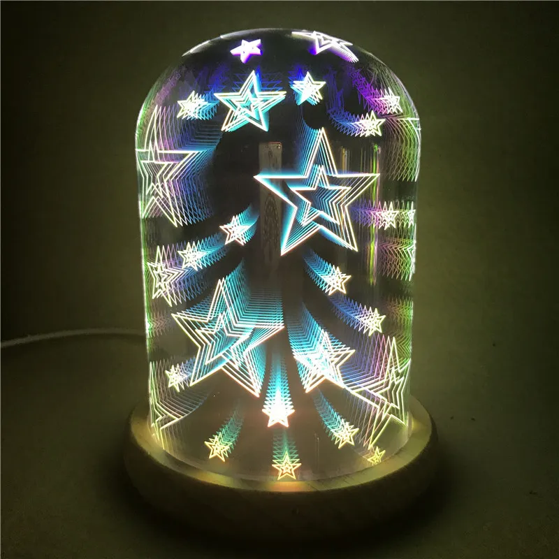 Lampada di vetro 3D Magic Night Light Creative Creative USB LAMPAGNO CAMERA LAMPAGNO LED Home Atmosfera lampada regalo297x