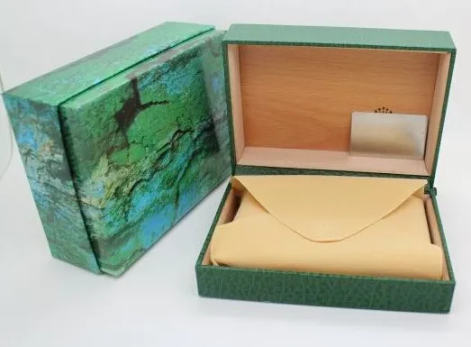 Boîtes de montre de marque originale suisse de mode boîte verte et papiers pour montres SOLEX hommes montres-bracelets pour hommes livret carte en anglais 2102